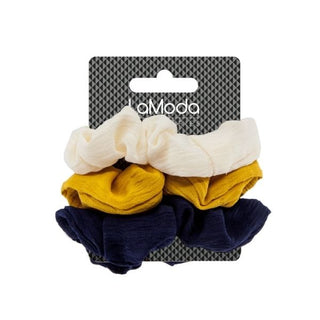 Mustard Navy Cream Scrunchie Set at Reavley Chemist GH