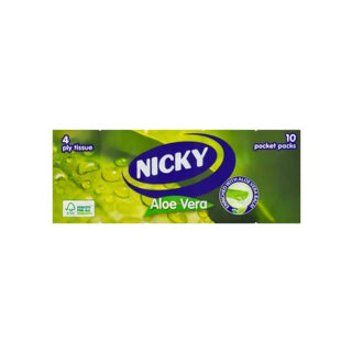 Nicky Aloe Vera 4 Ply Tissue 10 Pocket Packs at Reavley Chemist GH