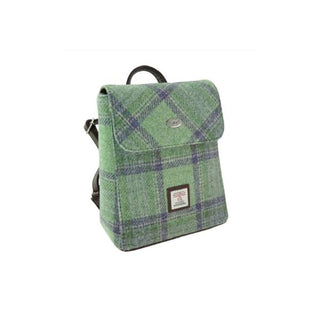 Glen Appin Harris Tweed Tummel Mini Backpack- Light Green at Reavley Chemist GH
