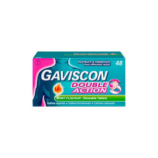 Gaviscon Double Action Mint Flavour 48 Chewable Tablets at Reavley Chemist GH