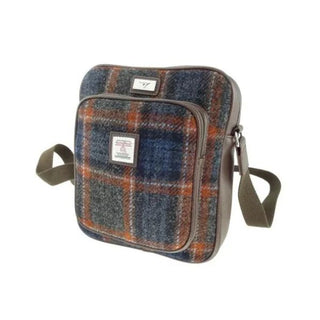Glen Appin Harris Tweed Tay Travel Bag- Grey Rust Check at Reavley Chemist GH