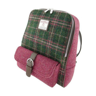 Glen Appin Harris Tweed Naver Backpack- Green and Pink at Reavley Chemist GH