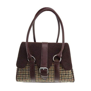 Glen Appin Harris Tweed Scallop Bag- Orchy Contrast Brown at Reavley Chemist GH